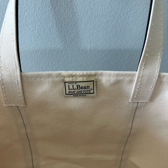 L.L. Bean Cream Canvas Tote - Picture 2 of 2